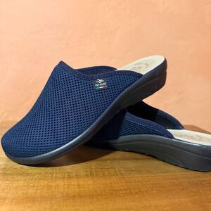Fly Flot Navy Mesh Comfort Clogs | Made in Italy | Anti-Shock Slip-On Shoes